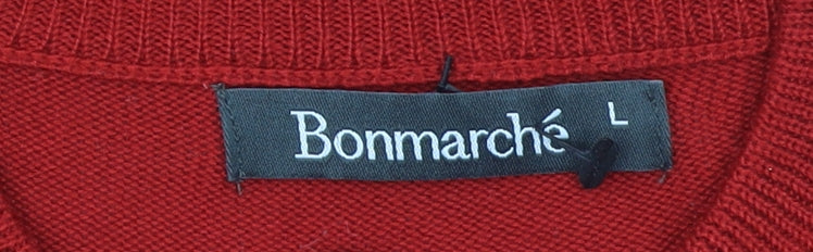 Bonmarché Women’s Red High Neck Long Sleeve Knit Jumper Size L
