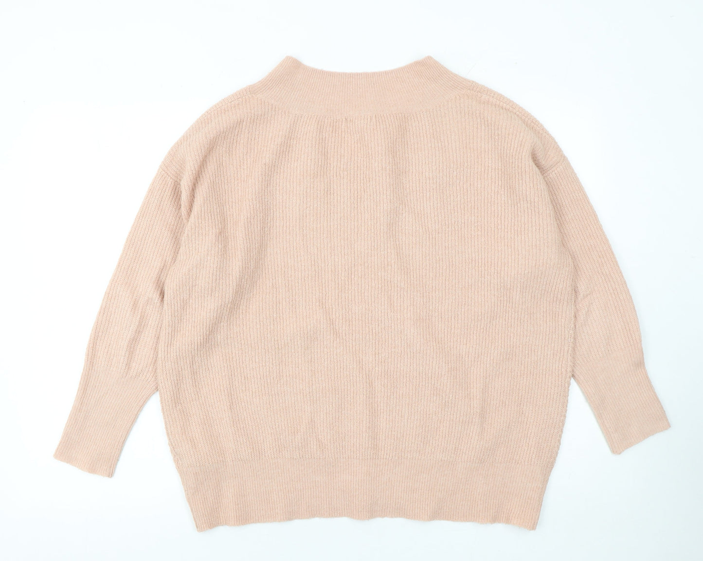 Monsoon Women Beige V-Neck Knit Pullover Jumper L