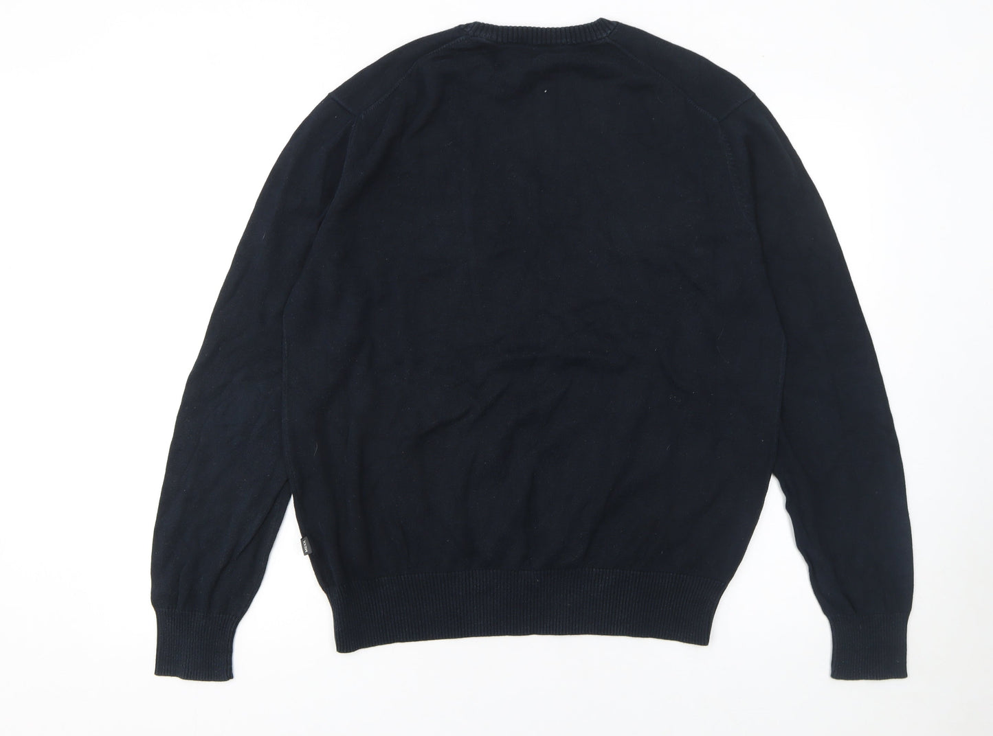 Mexx Men's Blue Cotton Crew Neck Jumper L Regular Fit