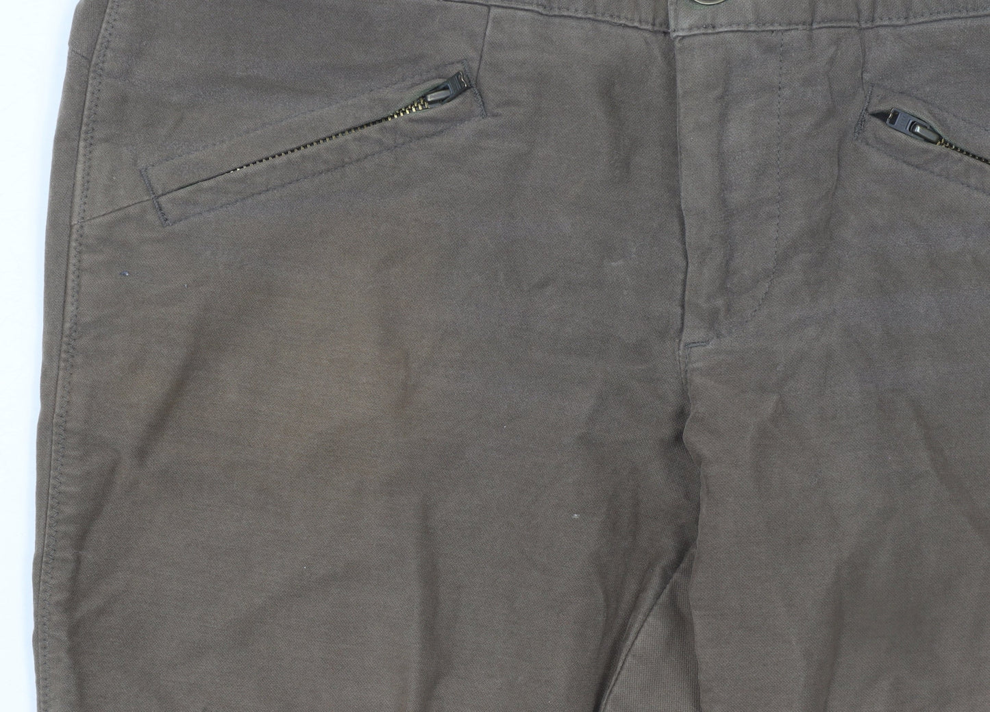 Marks and Spencer Women Brown Cotton Chino Trousers Size M