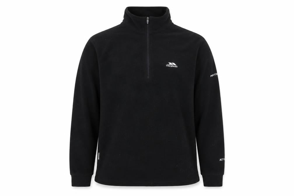 Trespass Mens Black Fleece 1/2 Zip Pullover Sweatshirt Size S