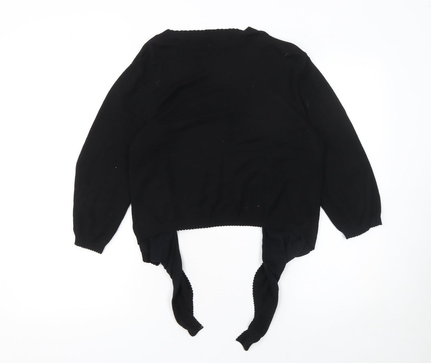 Wallis Women's Black L (UK 12) 3/4 Sleeve Open Front Cardigan