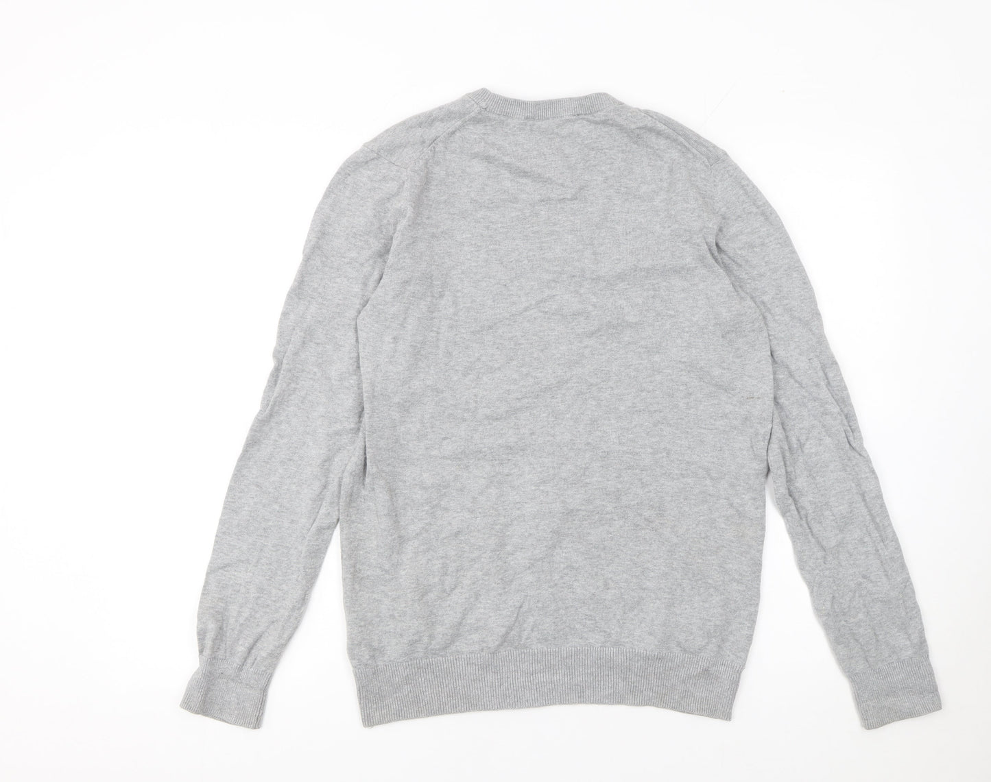 Crew Clothing Company Mens Grey Cotton Pullover Jumper Size S