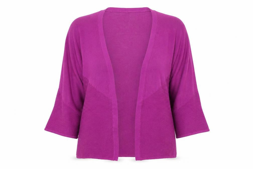 Tu Women’s Purple Knit Open Cardigan Size 12 3/4 Sleeve Lightweight