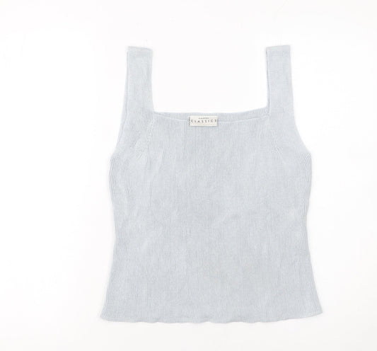 Modern Classics Women's Blue Knit Sleeveless Square Neck Tank Top Size 18