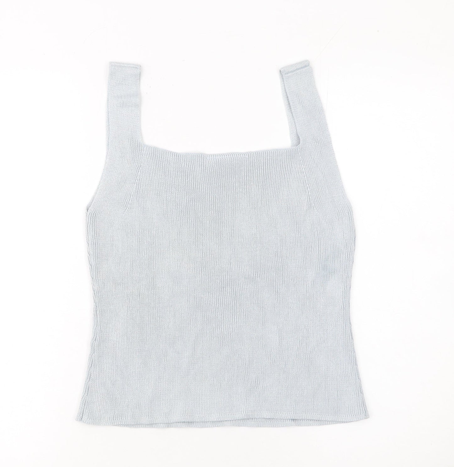 Modern Classics Women's Blue Knit Sleeveless Square Neck Tank Top Size 18