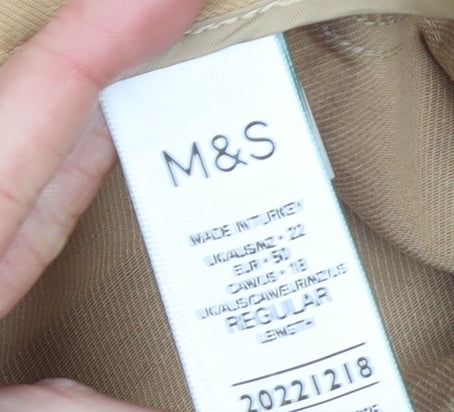Marks and Spencer Womens Beige Chino Tapered Trousers Size 12