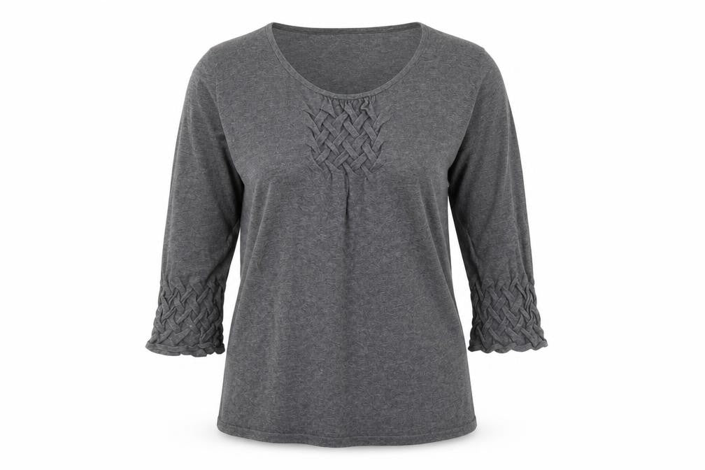 Marks & Spencer Women’s Grey 100% Cotton 3/4 Sleeve Pullover Jumper Size 14