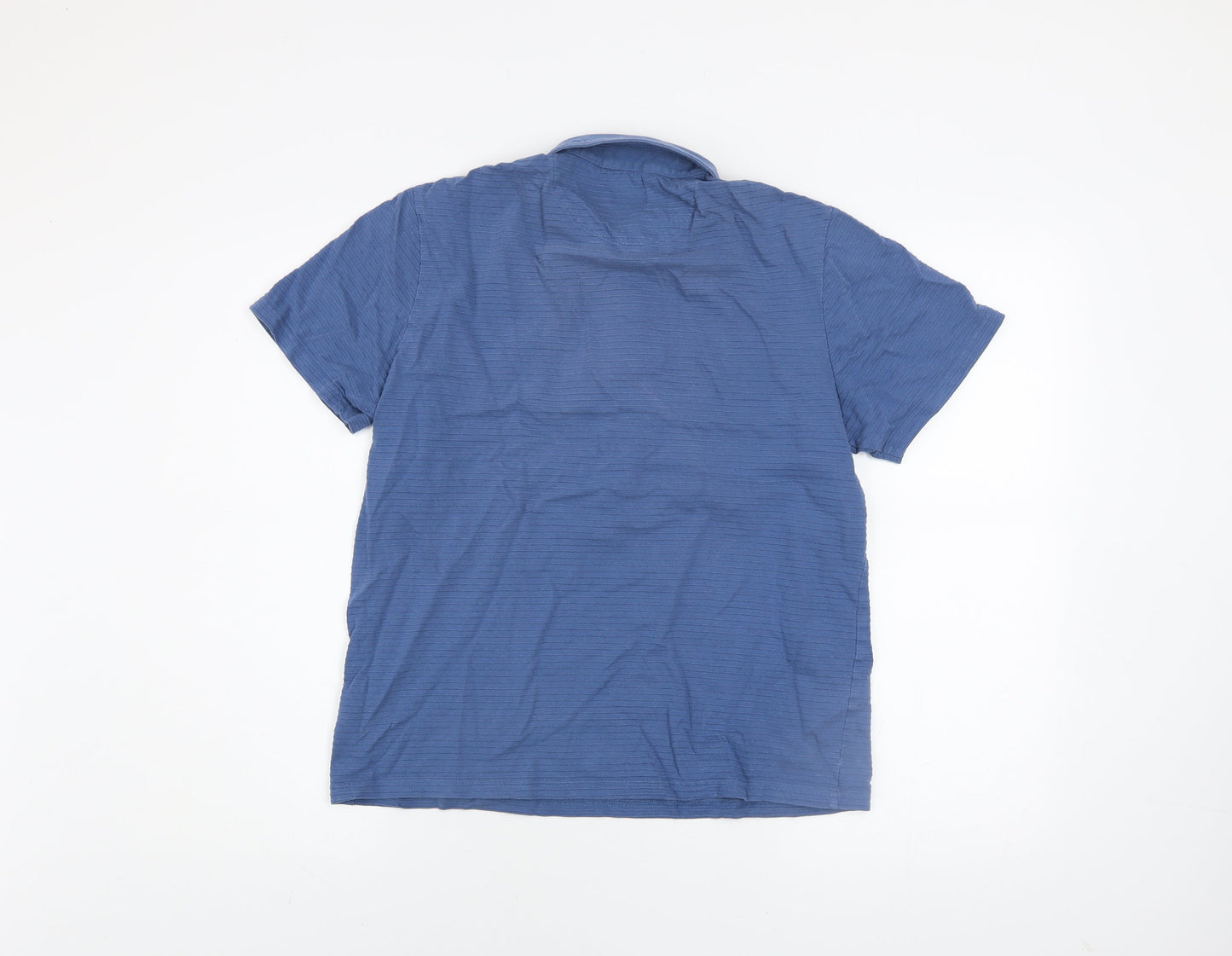 Farah Men's Blue Cotton Short Sleeve Polo Shirt Size S