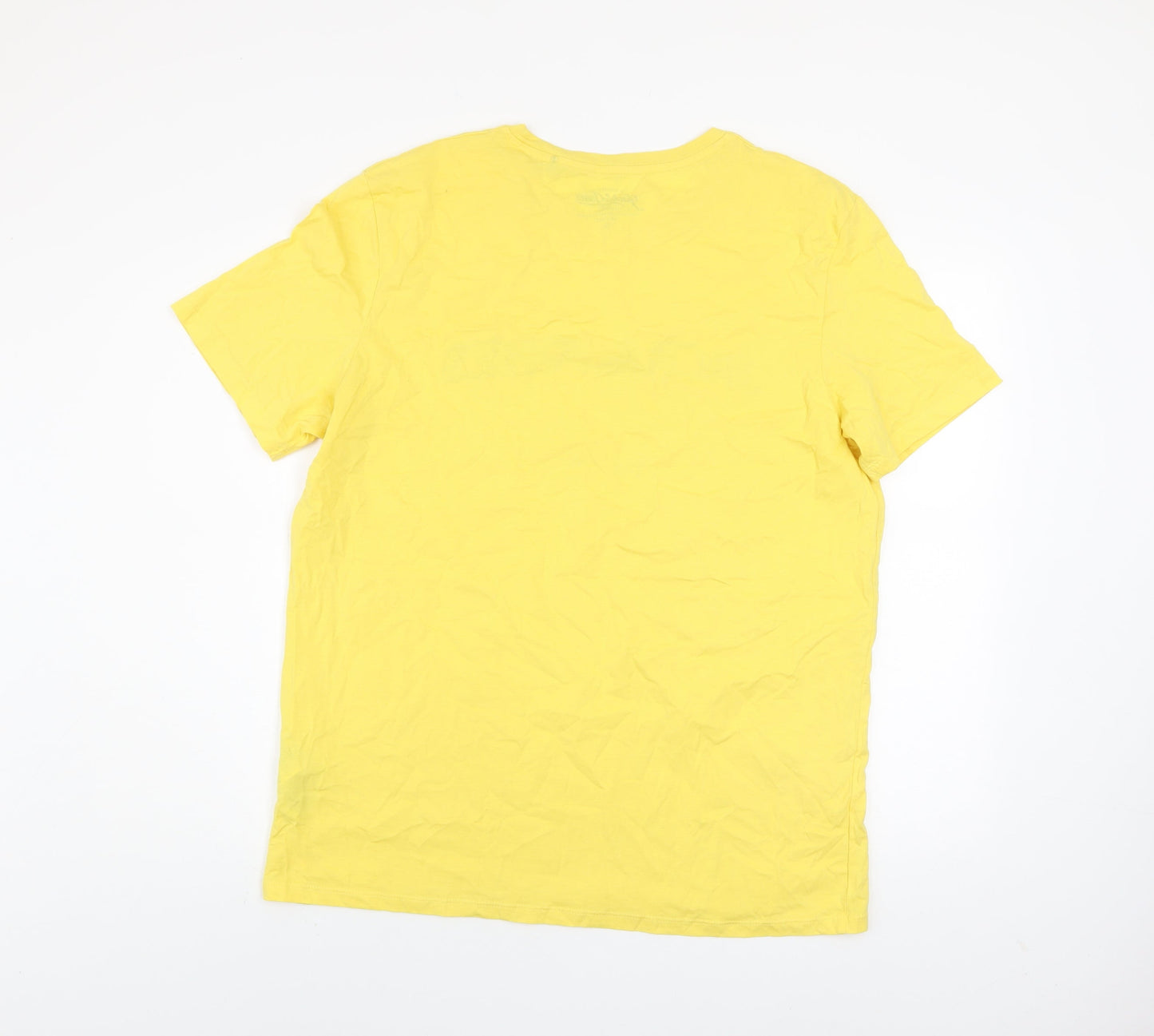 Jack & Jones Men’s Yellow Graphic Print Cotton T-Shirt Size 2XL