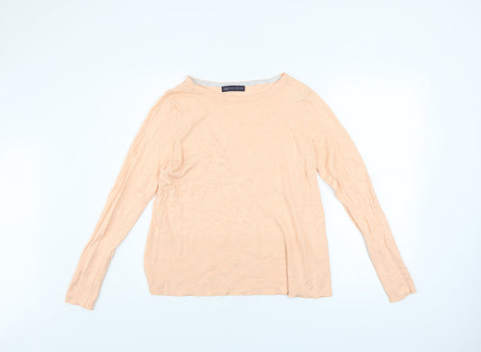 Marks and Spencer Women's Beige Cotton Blend Long Sleeve Jumper Size 12