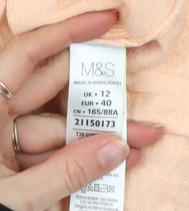 Marks and Spencer Women's Beige Cotton Blend Long Sleeve Jumper Size 12