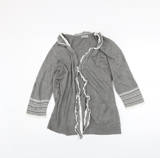 Marks and Spencer Per Una Grey Ruffle Edge Cardigan Women’s Size 14