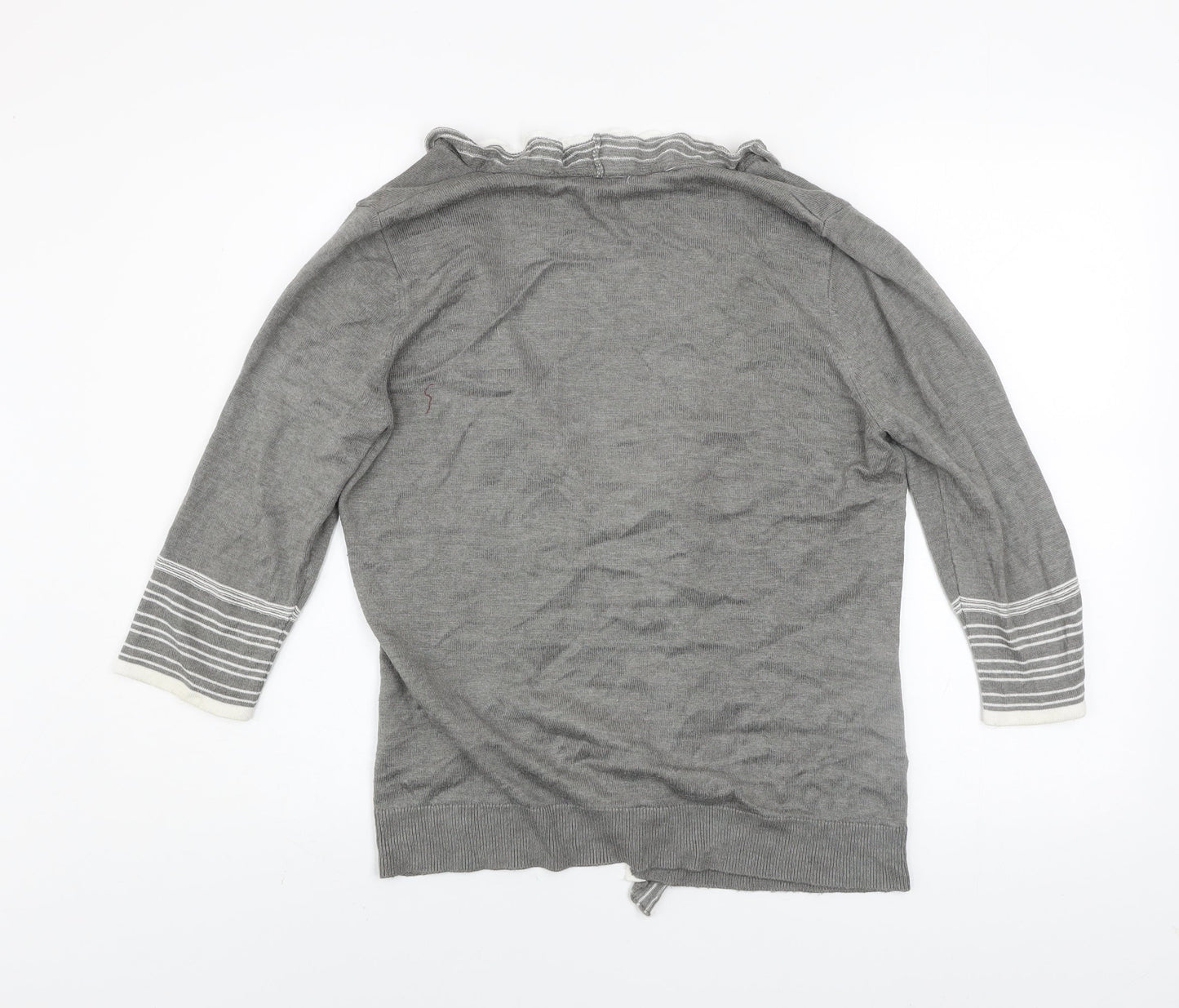 Marks and Spencer Per Una Grey Ruffle Edge Cardigan Women’s Size 14
