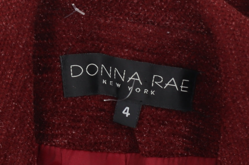 Donna Rae Women's Red Wool Blend Blazer Jacket Size 8
