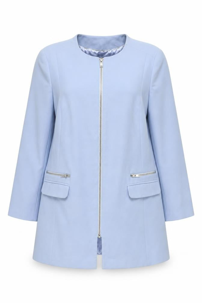 Wallis Women’s Blue Zip-Up Lined Jacket L Regular Fit