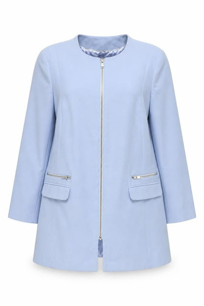 Wallis Women’s Blue Zip-Up Lined Jacket L Regular Fit