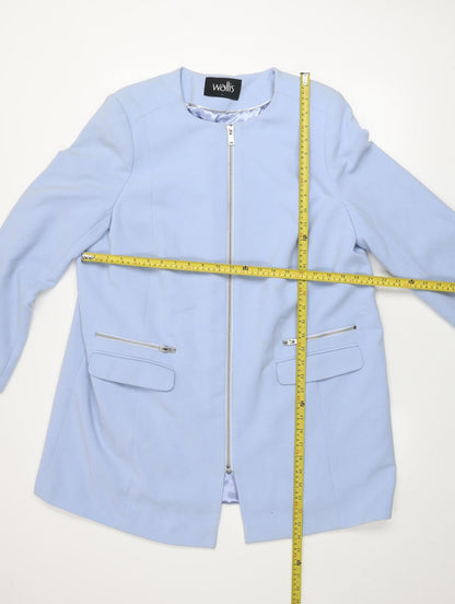Wallis Women’s Blue Zip-Up Lined Jacket L Regular Fit