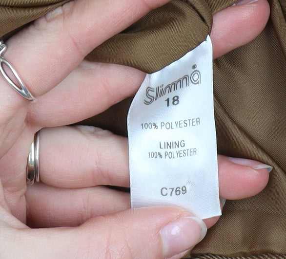 Slimma Women’s Brown Polyester Lined Short Jacket Size 18