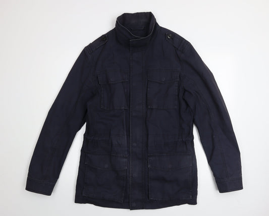 John Lewis Men's Blue Cotton Military Jacket M