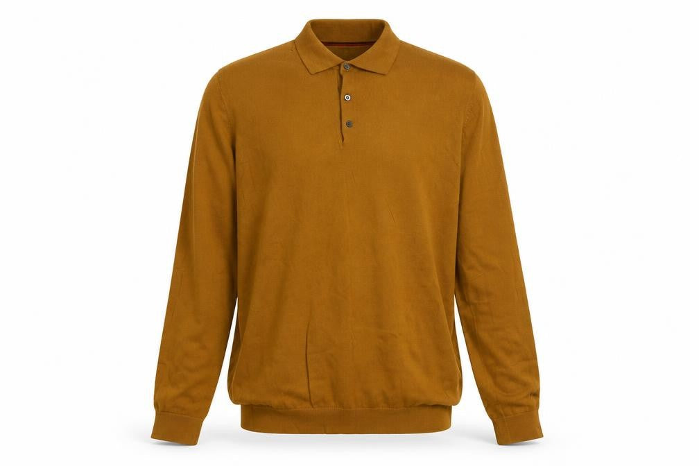 Next Men's Brown Collared Henley Jumper Size M Cotton Knit