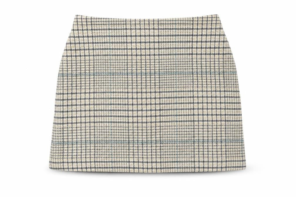 Nutmeg Women Beige Check Tweed Pencil Skirt Size 16