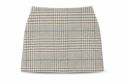 Nutmeg Women Beige Check Tweed Pencil Skirt Size 16