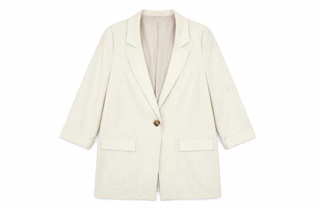 George Women Beige Single-Breasted Blazer Jacket Size 12