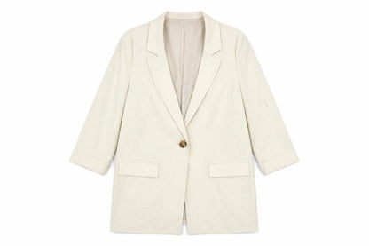 George Women Beige Single-Breasted Blazer Jacket Size 12