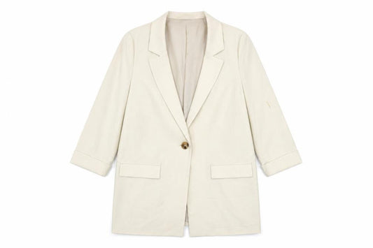 George Women Beige Single-Breasted Blazer Jacket Size 12