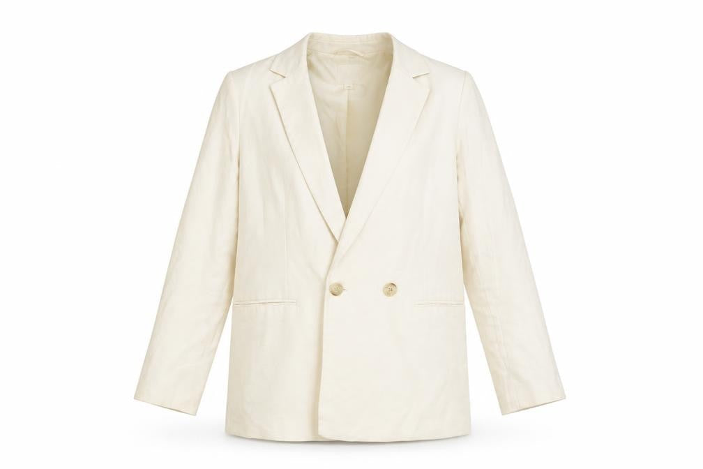 H&M Women’s Ivory Blazer Jacket Size 8 Regular Fit Lined