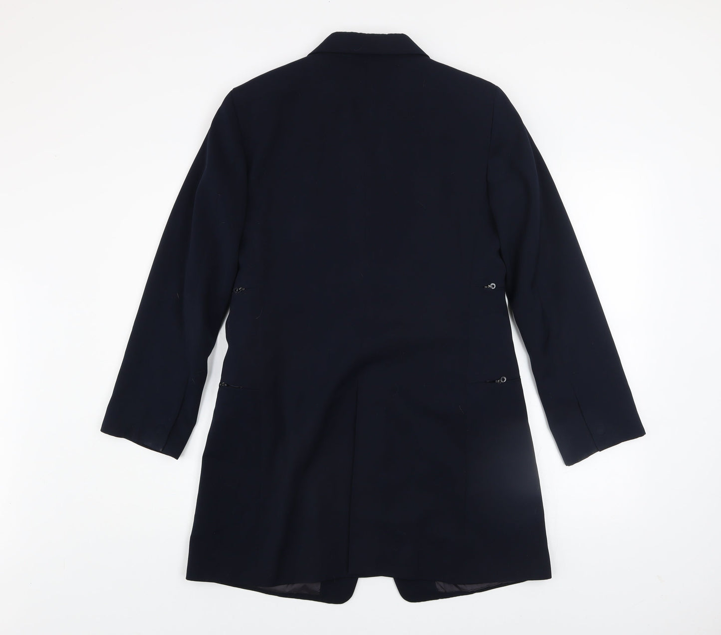 Marithe Francois Girbaud Womens Black Long Overcoat Size 16 Classic Style