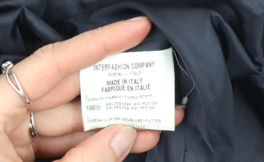 Marithe Francois Girbaud Womens Black Long Overcoat Size 16 Classic Style