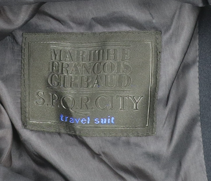 Marithe Francois Girbaud Womens Black Long Overcoat Size 16 Classic Style