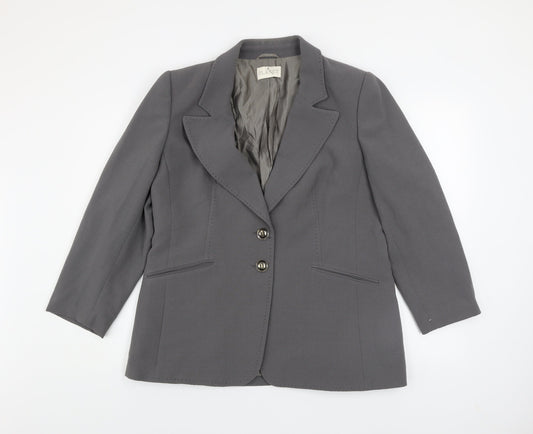 Planet Women's Grey Classic Blazer UK 16 Formal Work Jacket