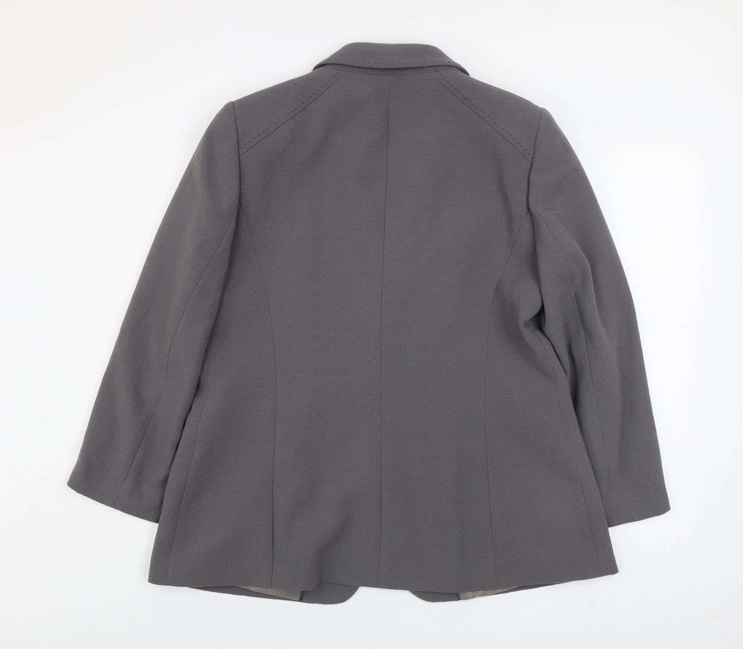 Planet Women's Grey Classic Blazer UK 16 Formal Work Jacket
