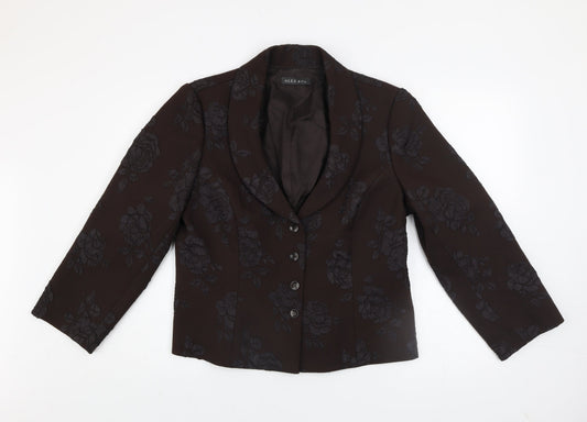Alex & Co. Women’s Brown Floral Jacquard Blazer Size Regular