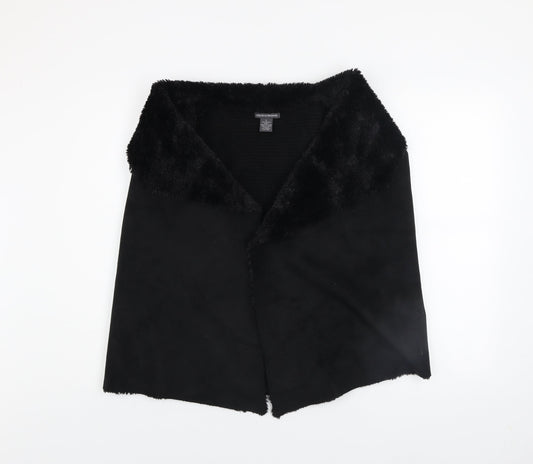 Chelsea & Theodore Women's Black Faux Fur Trim Acrylic Waistcoat L