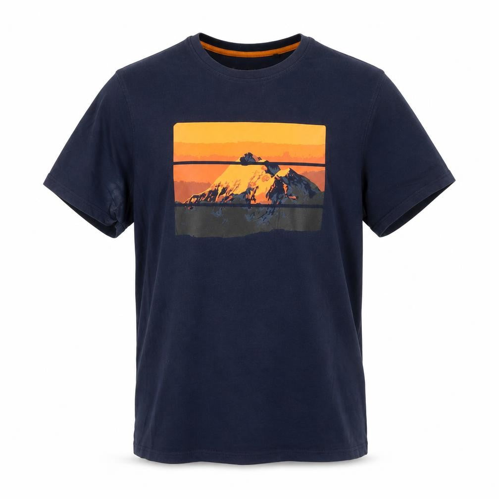 Mountain Warehouse Men Blue Graphic Mountain Print T-Shirt L