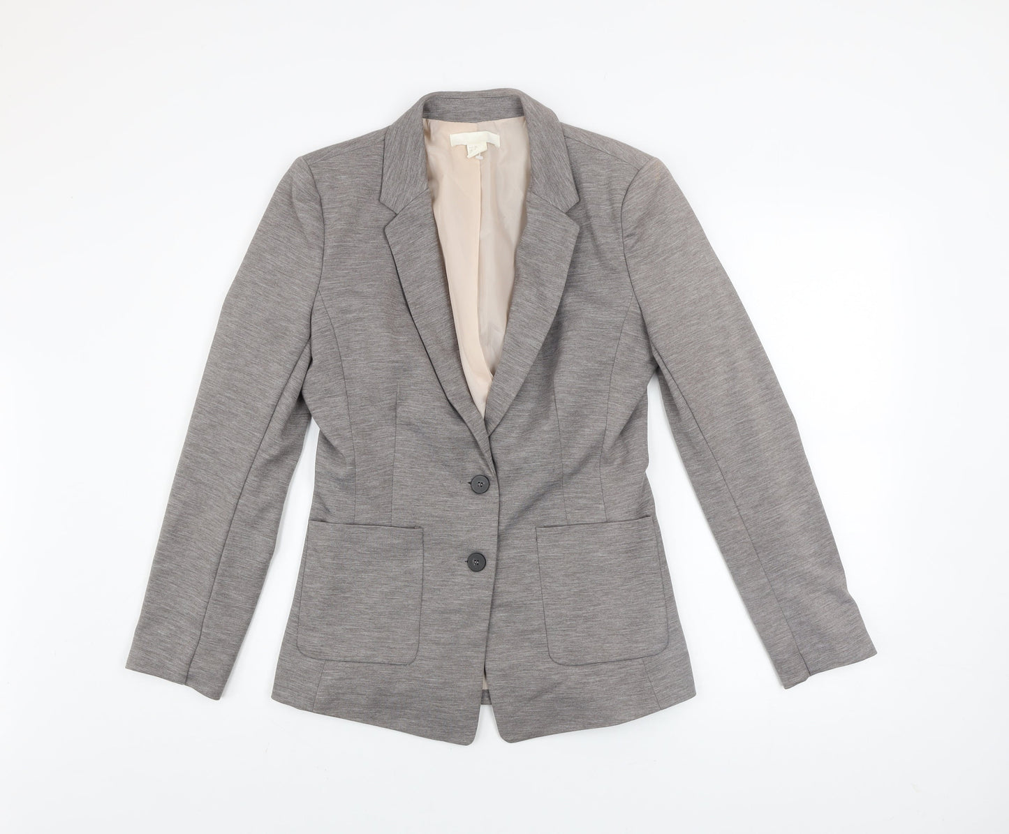 H&M Women’s Grey Slim Fit Blazer Jacket Size 10
