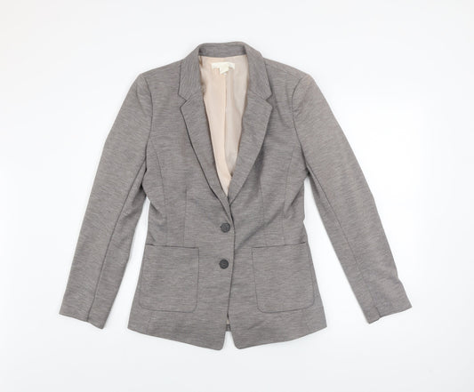 H&M Women’s Grey Slim Fit Blazer Jacket Size 10