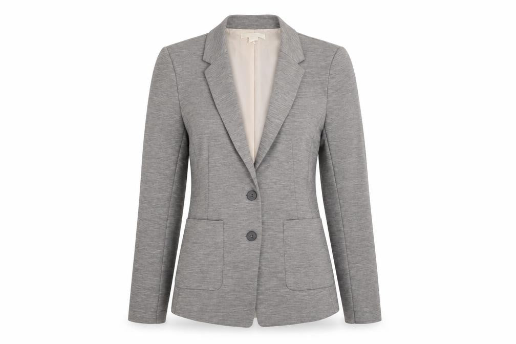 H&M Women’s Grey Slim Fit Blazer Jacket Size 10