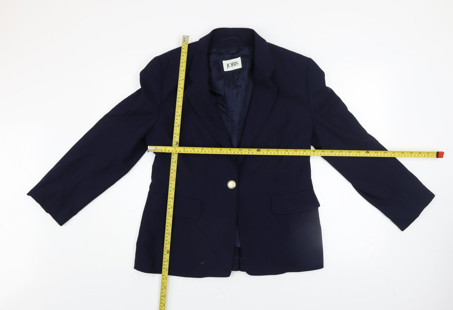 Jobis Women's Blue Wool Classic Blazer Size 10 Workwear Jacket