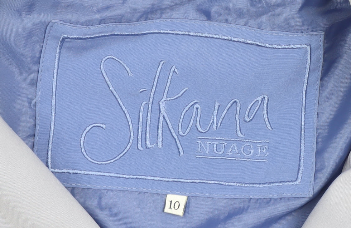 Silkana Nuage Women Blue Hooded Button Waterproof Jacket Size 10