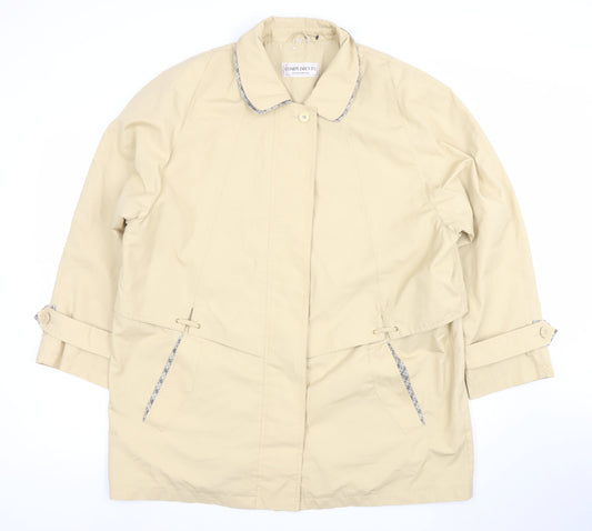 Compliments Women Beige Size 18 Mid-Length Classic Rain Coat