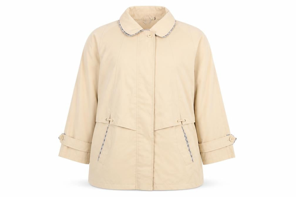 Compliments Women Beige Size 18 Mid-Length Classic Rain Coat