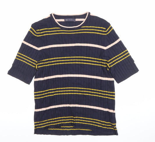 Marks and Spencer Women's Blue Striped Knit T-Shirt Size 18