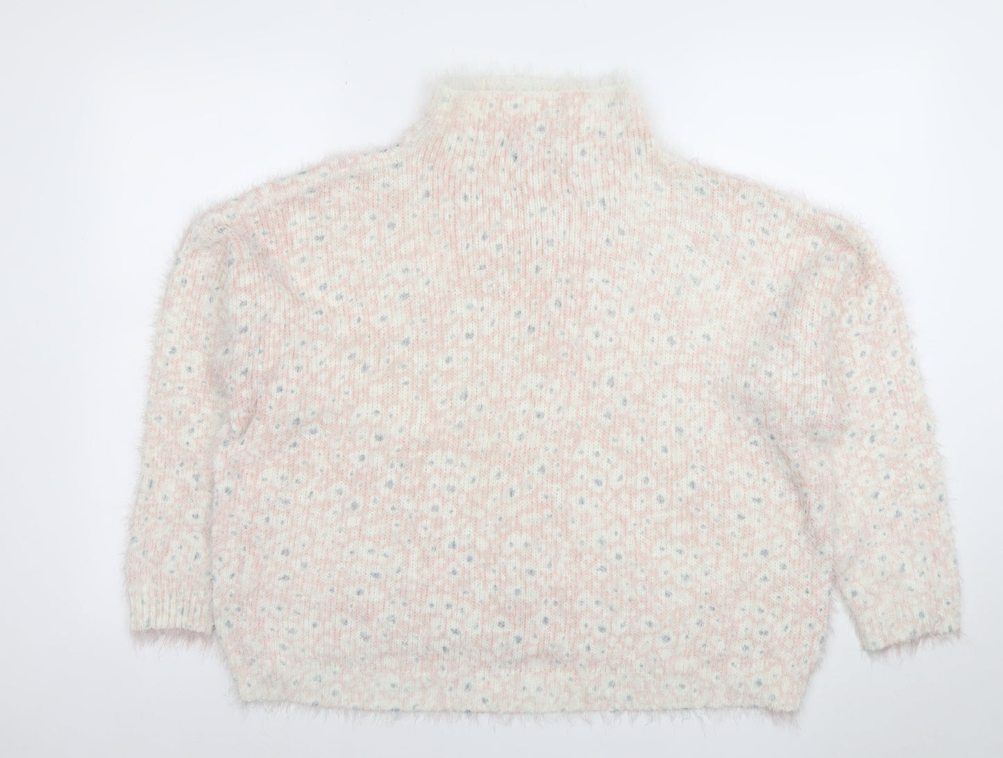 Next Women’s Pink High Neck Chunky Knit Pullover Jumper Size 20