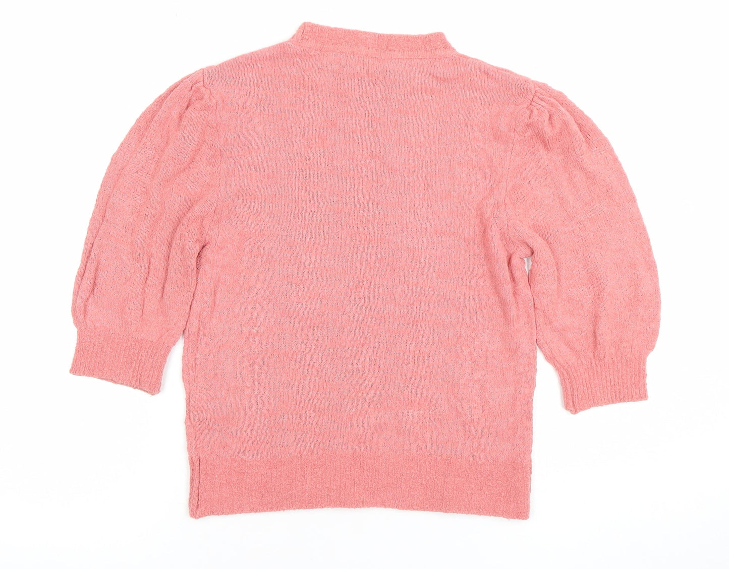 Marks and Spencer Women’s Pink Mock Neck 3/4 Sleeve Knit Jumper Size 10