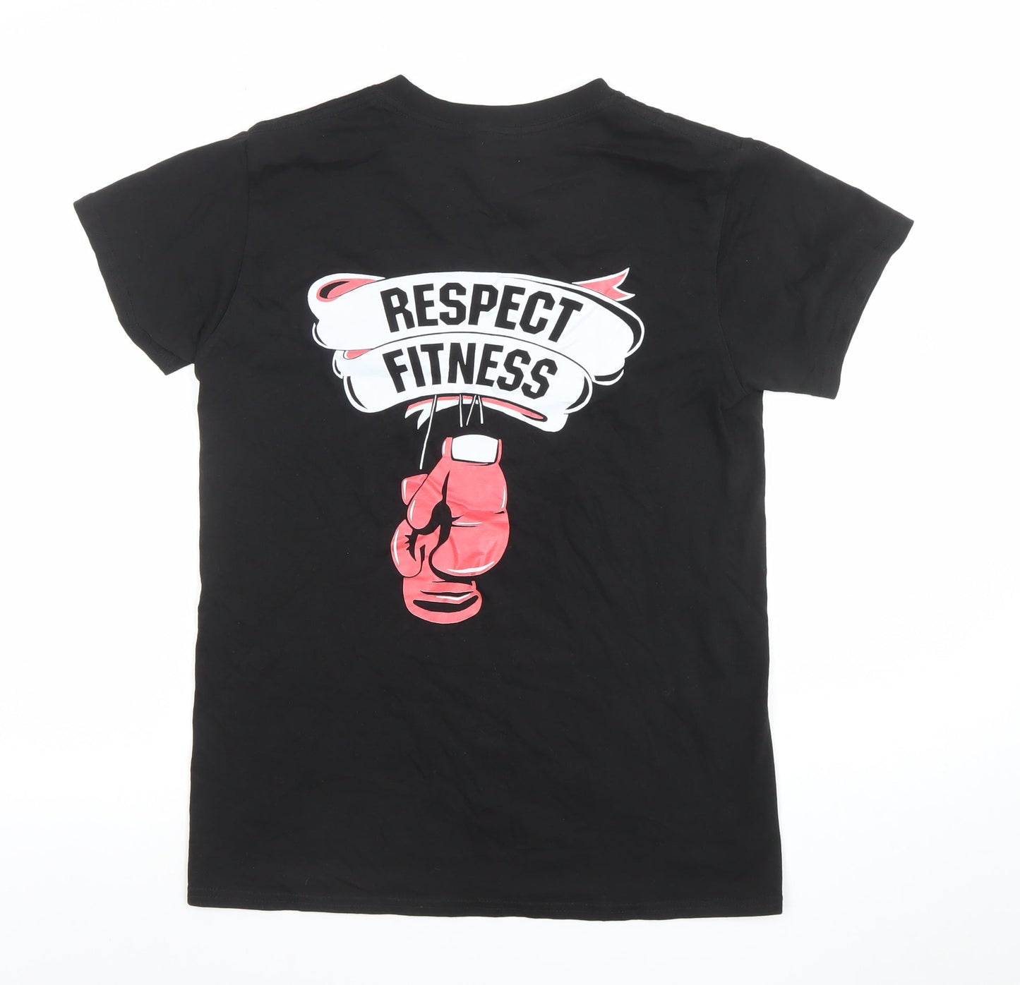 Casual Classics Women's Black Cotton Fitness Print T-Shirt Size S